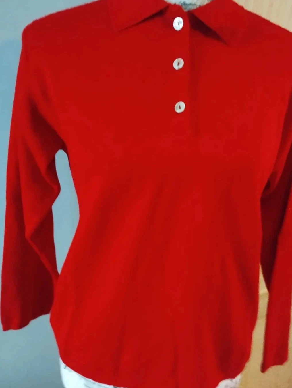Polo feminino vermelho, Damart, lã, T38/40 – photo 3